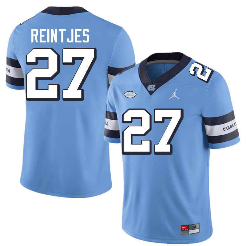 #27 Graham Reintjes North Carolina Tar Heels College Football Jersey Stitched-Retro Blue